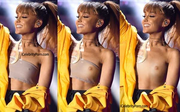 Ariana Grande desnuda y sudada-fotos-x-concierto-descuido-de-sus-tetas